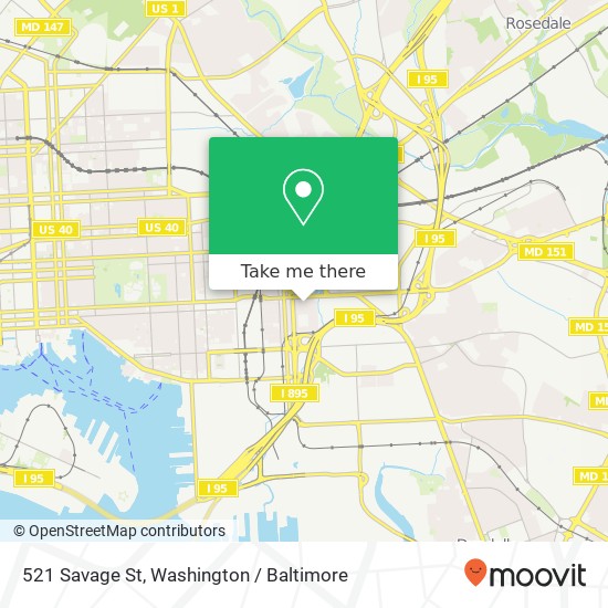 Mapa de 521 Savage St, Baltimore, MD 21224