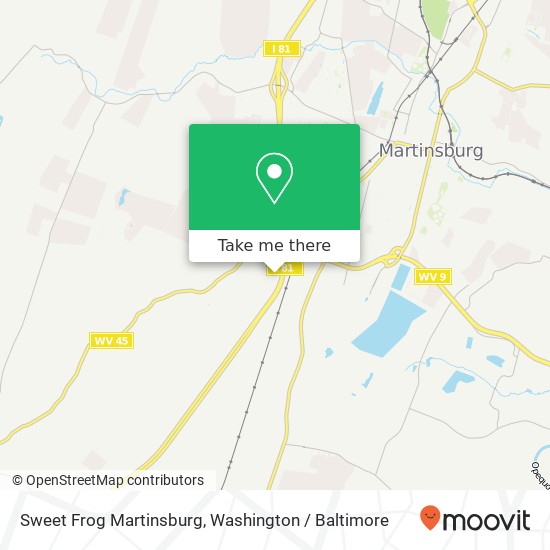 Mapa de Sweet Frog Martinsburg, 245 Retail Commons Pkwy