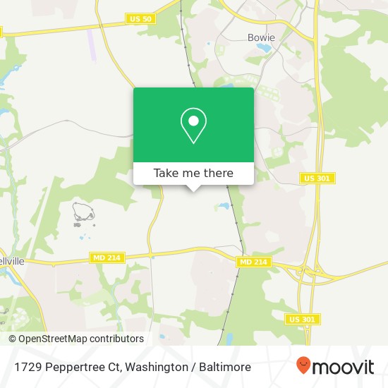 Mapa de 1729 Peppertree Ct, Bowie, MD 20721