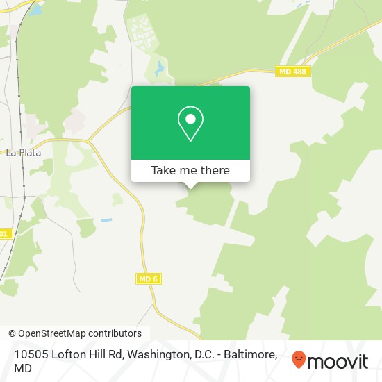 Mapa de 10505 Lofton Hill Rd, La Plata, MD 20646