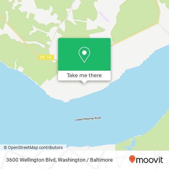 Mapa de 3600 Wellington Blvd, Nanjemoy, MD 20662