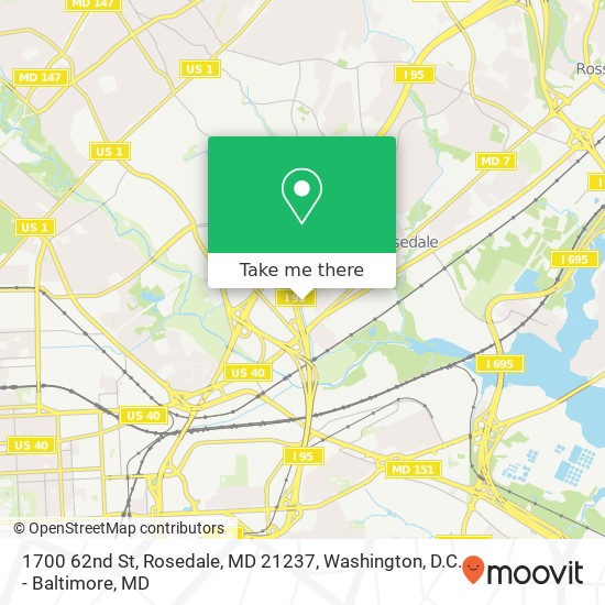 1700 62nd St, Rosedale, MD 21237 map