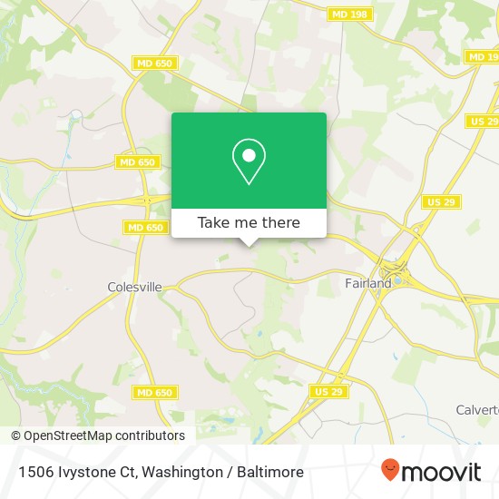 Mapa de 1506 Ivystone Ct, Silver Spring, MD 20904