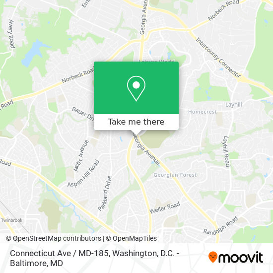 Connecticut Ave / MD-185 map