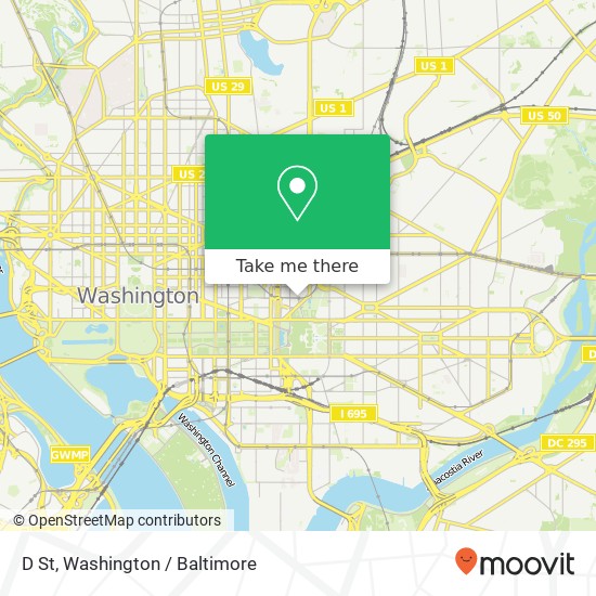 Mapa de D St, Washington, DC 20001