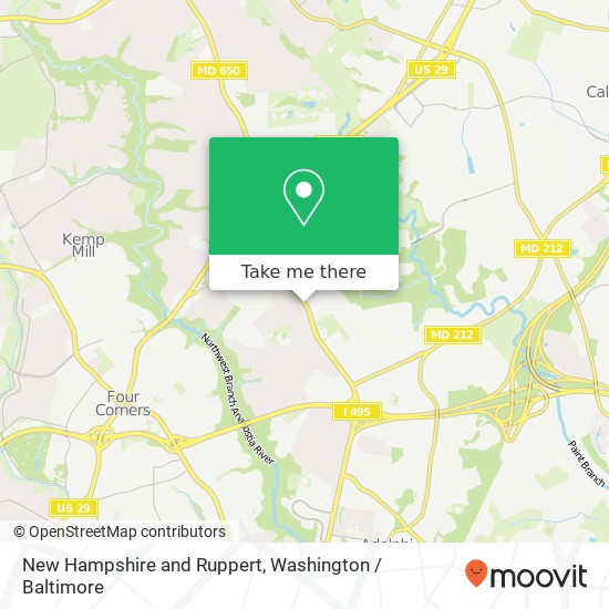 Mapa de New Hampshire and Ruppert, Silver Spring, MD 20903