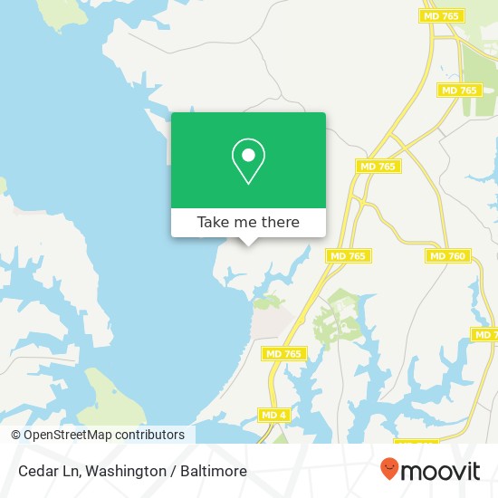 Cedar Ln, Lusby, MD 20657 map