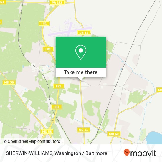 Mapa de SHERWIN-WILLIAMS, 18706 N Village Hagerstown, MD 21742