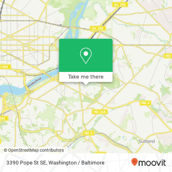 3390 Pope St SE, Washington, DC 20020 map