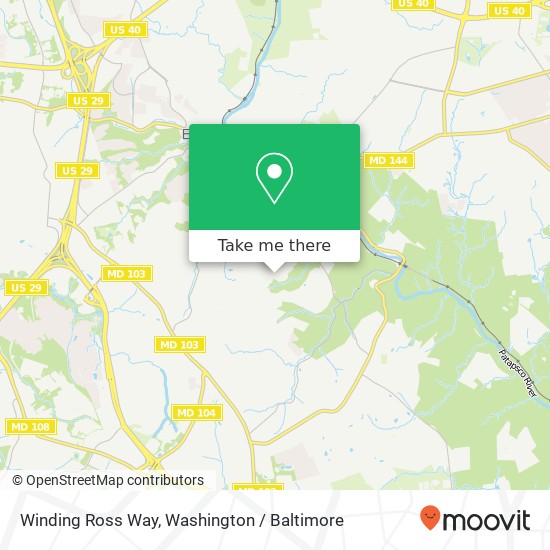 Mapa de Winding Ross Way, Ellicott City, MD 21043