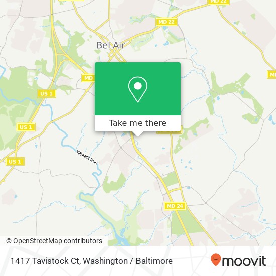 Mapa de 1417 Tavistock Ct, Bel Air, MD 21014