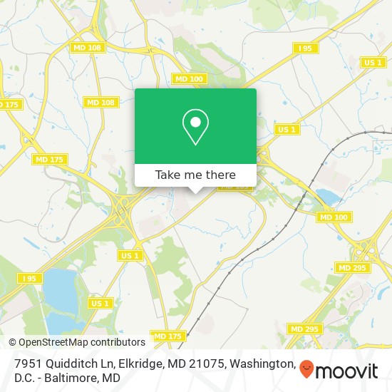 Mapa de 7951 Quidditch Ln, Elkridge, MD 21075