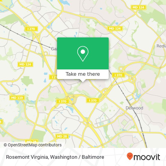 Mapa de Rosemont Virginia, Gaithersburg, MD 20877