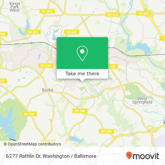 Mapa de 6277 Rathlin Dr, Springfield, VA 22152