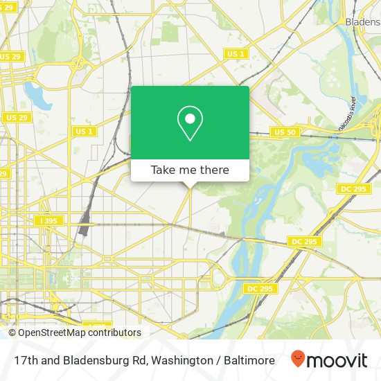 Mapa de 17th and Bladensburg Rd, Washington, DC 20002