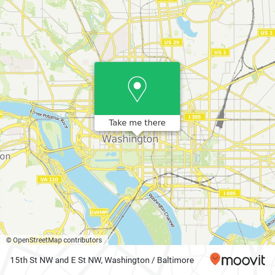 Mapa de 15th St NW and E St NW, Washington, DC 20004