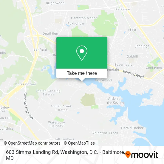 603 Simms Landing Rd, Crownsville, MD 21032 map