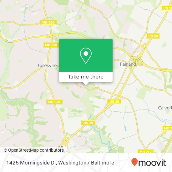 Mapa de 1425 Morningside Dr, Silver Spring, MD 20904