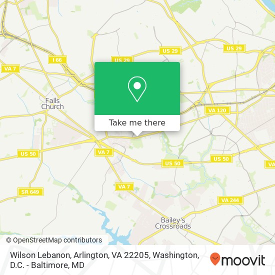Mapa de Wilson Lebanon, Arlington, VA 22205