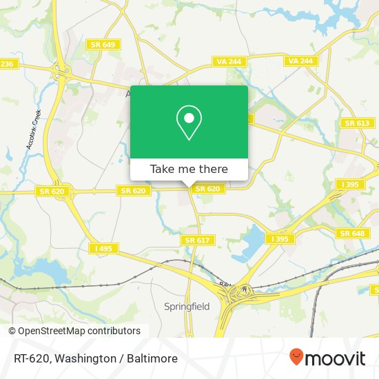 Mapa de RT-620, Springfield, VA 22151