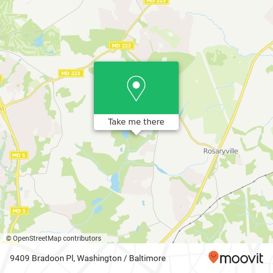 Mapa de 9409 Bradoon Pl, Upper Marlboro, MD 20772