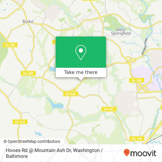 Hooes Rd @ Mountain Ash Dr, Springfield, VA 22153 map