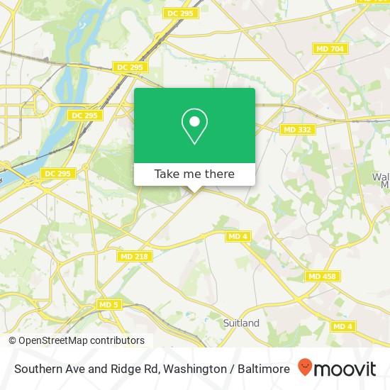 Mapa de Southern Ave and Ridge Rd, Washington, DC 20019