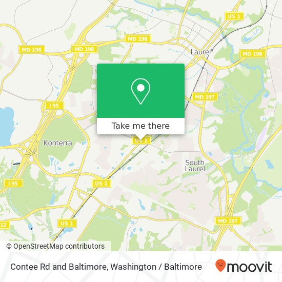 Mapa de Contee Rd and Baltimore, Laurel, MD 20707