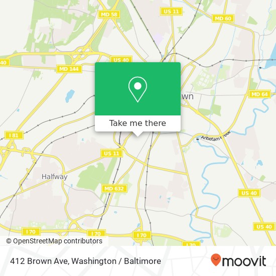 Mapa de 412 Brown Ave, Hagerstown, MD 21740