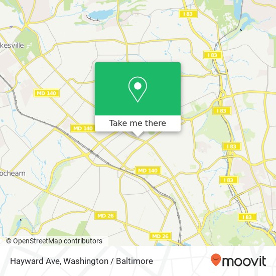 Mapa de Hayward Ave, Baltimore, MD 21215