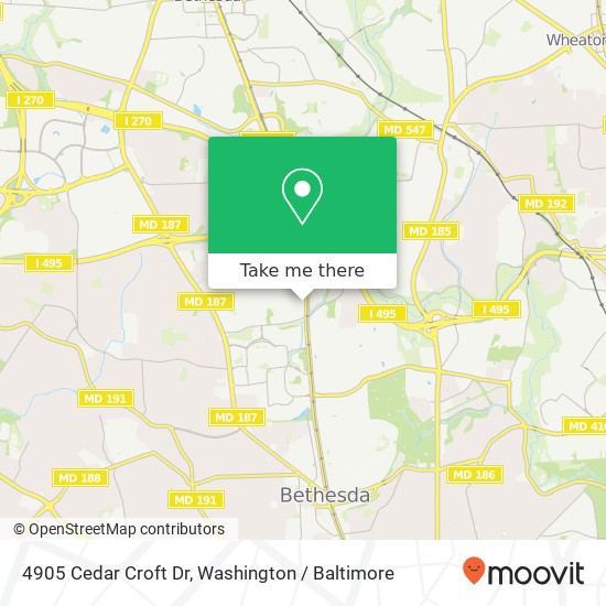 4905 Cedar Croft Dr, Bethesda, MD 20814 map