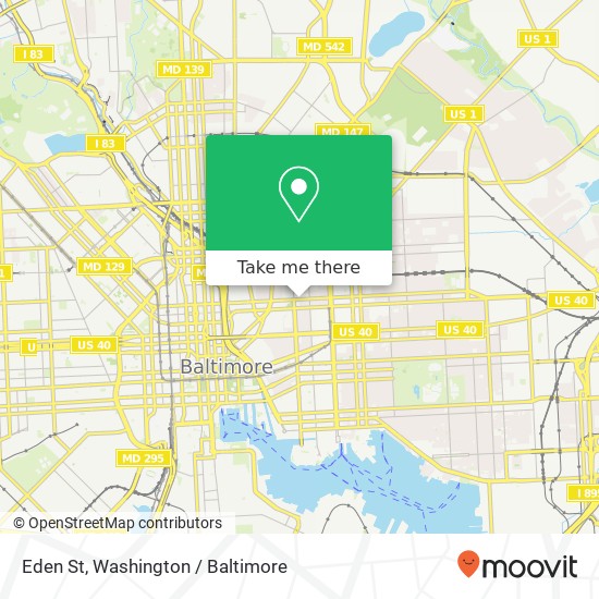 Mapa de Eden St, Baltimore, MD 21205