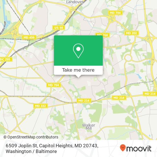 Mapa de 6509 Joplin St, Capitol Heights, MD 20743