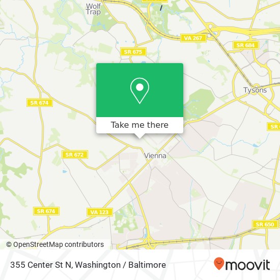 355 Center St N, Vienna, VA 22180 map