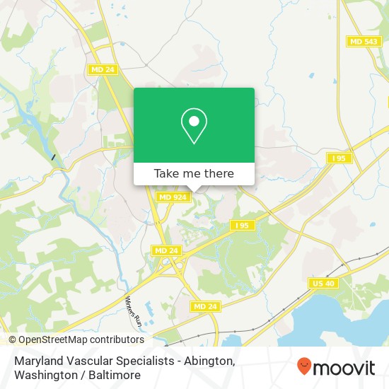 Mapa de Maryland Vascular Specialists - Abington, 3401 Box Hill Corporate Cen Dr
