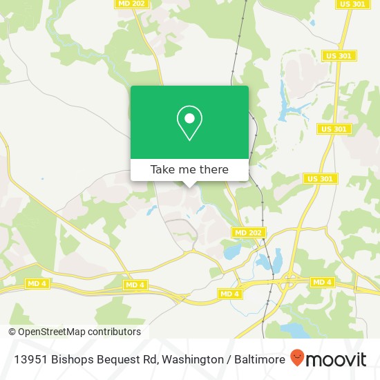 Mapa de 13951 Bishops Bequest Rd, Upper Marlboro, MD 20772