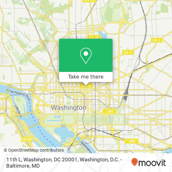 Mapa de 11th L, Washington, DC 20001