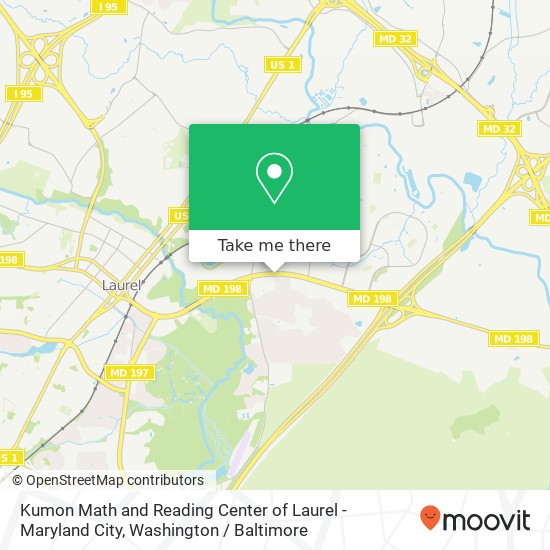 Mapa de Kumon Math and Reading Center of Laurel - Maryland City, 3519 Fort Meade Rd