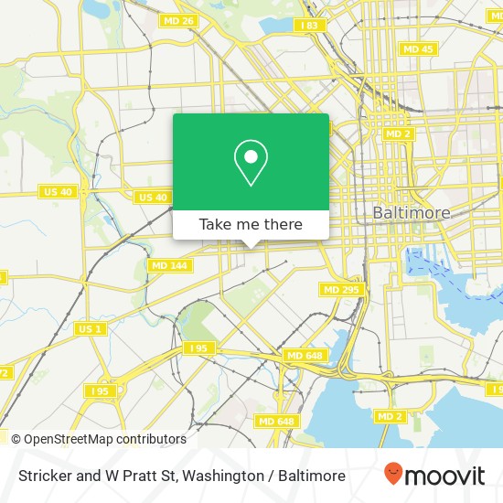 Stricker and W Pratt St, Baltimore, MD 21223 map
