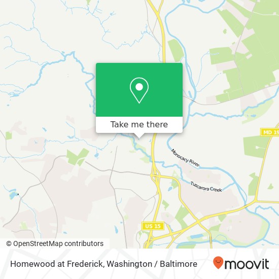 Mapa de Homewood at Frederick, 7407 Willow Rd