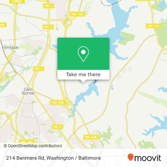 Mapa de 214 Benmere Rd, Glen Burnie, MD 21060