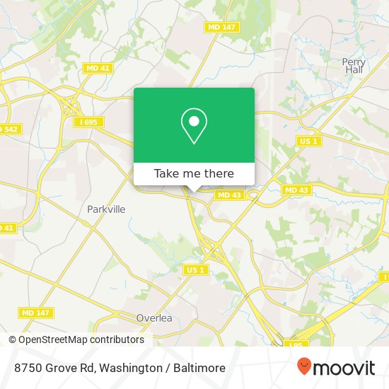 Mapa de 8750 Grove Rd, Nottingham, MD 21236