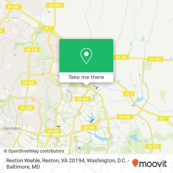 Reston Wiehle, Reston, VA 20194 map