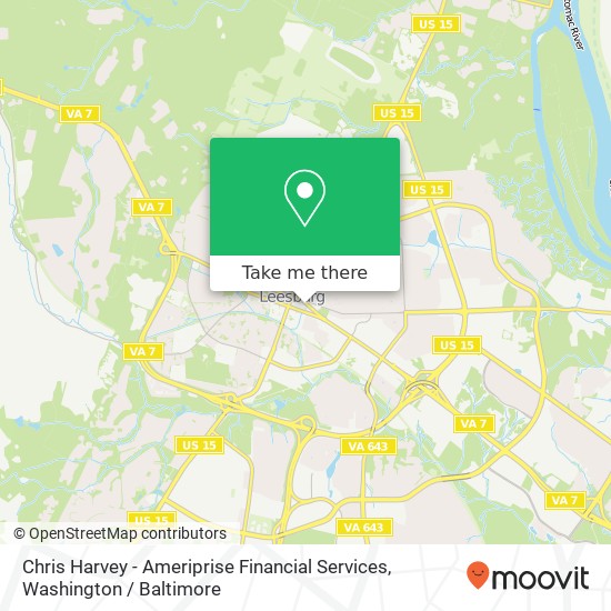 Mapa de Chris Harvey - Ameriprise Financial Services, 113 E Market St