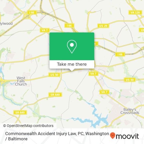 Commonwealth Accident Injury Law, PC, 6521 Arlington Blvd map