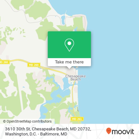 Mapa de 3610 30th St, Chesapeake Beach, MD 20732