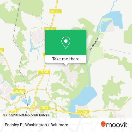 Mapa de Endsley Pl, Upper Marlboro, MD 20772