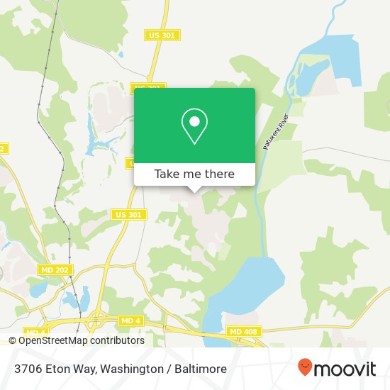 Mapa de 3706 Eton Way, Upper Marlboro, MD 20772