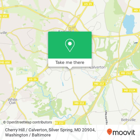 Mapa de Cherry Hill / Calverton, Silver Spring, MD 20904