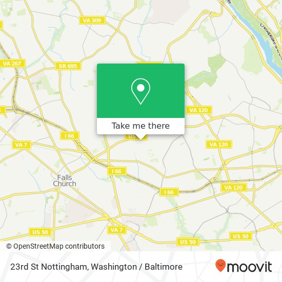 Mapa de 23rd St Nottingham, Arlington, VA 22205
